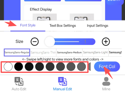 Adjust Font & Color